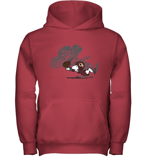 pkqh washington redskins snoopy plays the football game youth hoodie 43 front red
