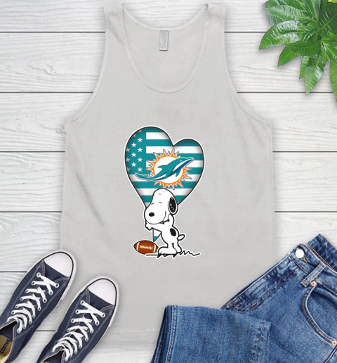 Miami Dolphins NFL Football The Peanuts Movie Adorable Snoopy Tank Top