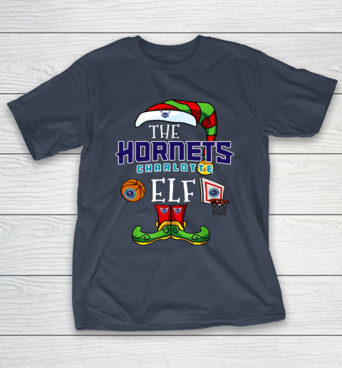 Charlotte Hornets Christmas ELF Funny NBA T-Shirt 3