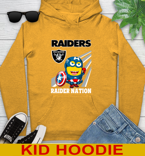 NFL Football Oakland Raiders Captain America Marvel Avengers Minion Shirt Youth Hoodie 2