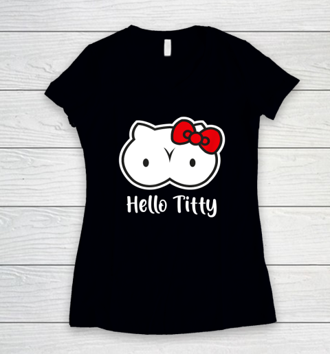 Hello Titty T Shirt Women's V-Neck T-Shirt
