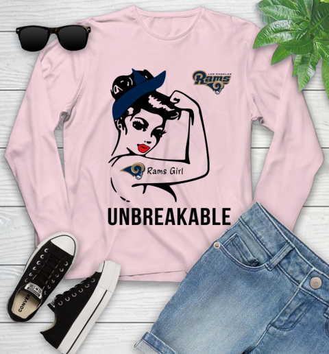 NFL Los Angeles Rams Girl Unbreakable Football Sports Youth Long Sleeve 7