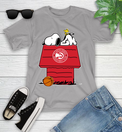 Atlanta Hawks NBA Basketball Snoopy Woodstock The Peanuts Movie Youth T-Shirt 4