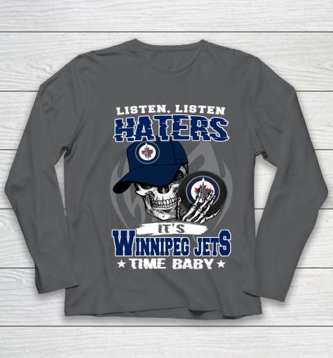 Listen Haters It is JETS Time Baby NHL Youth Long Sleeve - Image 7