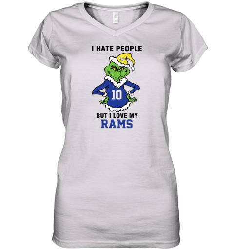 I Hate People But I Love My Los Angeles Rams Los Angeles Rams NFL Teams Women's V-Neck T-Shirt