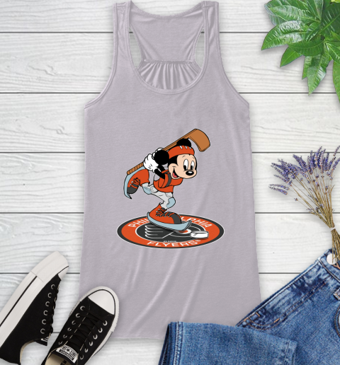 NHL Hockey Philadelphia Flyers Cheerful Mickey Disney Shirt Racerback Tank 5