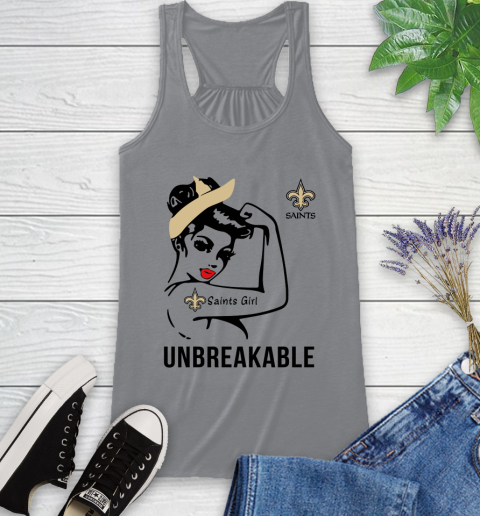 NFL New Orleans Saints Girl Unbreakable Football Sports Racerback Tank 3