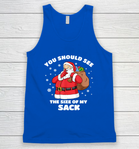 You Should See The Size Of My Sack Santa Men Funny Christmas Tank Top 3
