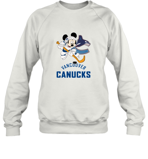 NHL Hockey Mickey Mouse Team Vancouver Canucks Sweatshirt