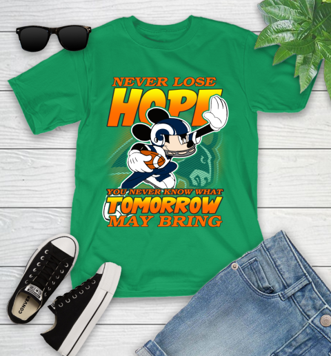 Los Angeles Rams NFL Football Mickey Disney Never Lose Hope Youth T-Shirt 8