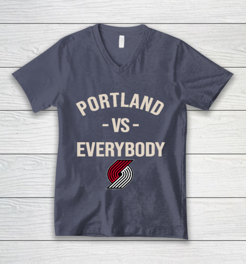 Portland Trail Blazers Vs Everybody V-Neck T-Shirt 7