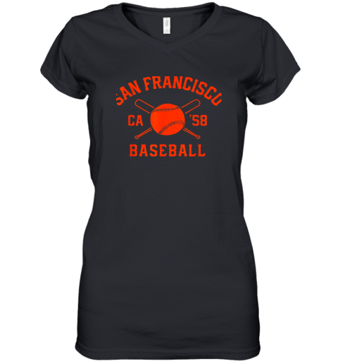 San Francisco Baseball Vintage SF The City Cali Retro Gift Women's V-Neck T-Shirt
