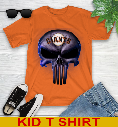 San Francisco Giants MLB Baseball Punisher Skull Sports Youth T-Shirt 8