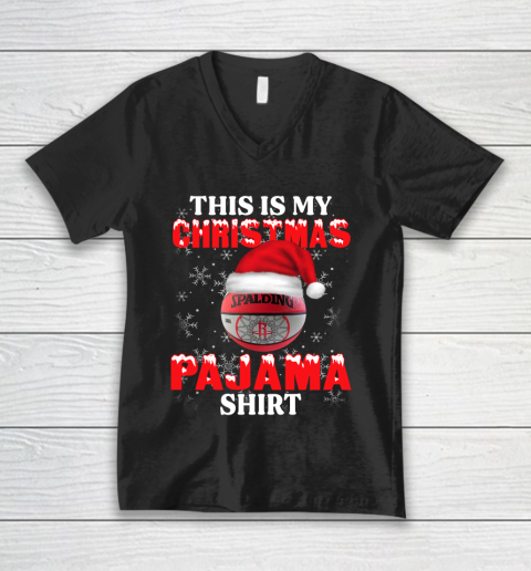 Houston Rockets This Is My Christmas Pajama Shirt NBA V-Neck T-Shirt