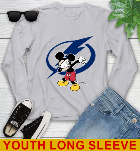 Tampa Bay Lightning NHL Hockey Dabbing Mickey Disney Sports Youth Long Sleeve 6