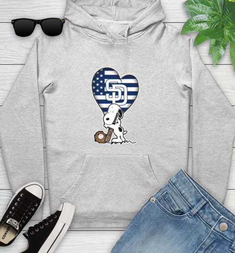 San Diego Padres MLB Baseball The Peanuts Movie Adorable Snoopy Youth Hoodie