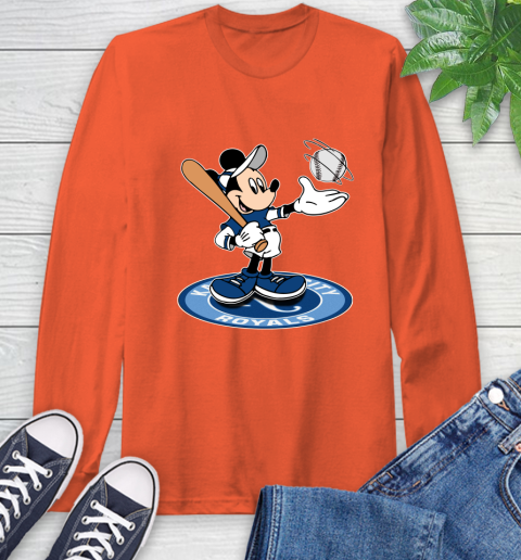 MLB Baseball Kansas City Royals Cheerful Mickey Disney Shirt Long Sleeve T-Shirt 5