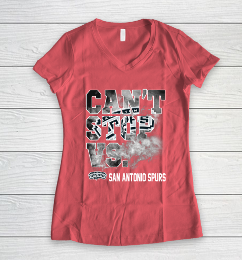NBA San Antonio Spurs Basketball Can't Stop Vs Women's V-Neck T-Shirt 4
