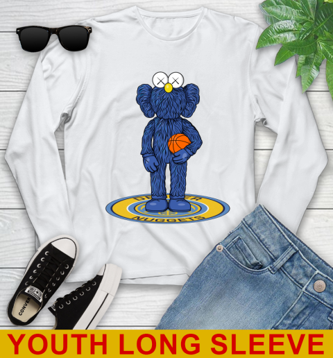 NBA Basketball Denver Nuggets Kaws Bff Blue Figure Shirt Youth Long Sleeve