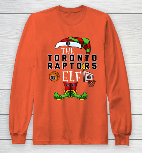Toronto Raptors Christmas ELF Funny NBA Long Sleeve T-Shirt 3