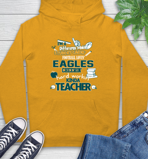 Philadelphia Eagles NFL I'm A Difference Making Student Caring Football Loving Kinda Teacher Hoodie 2