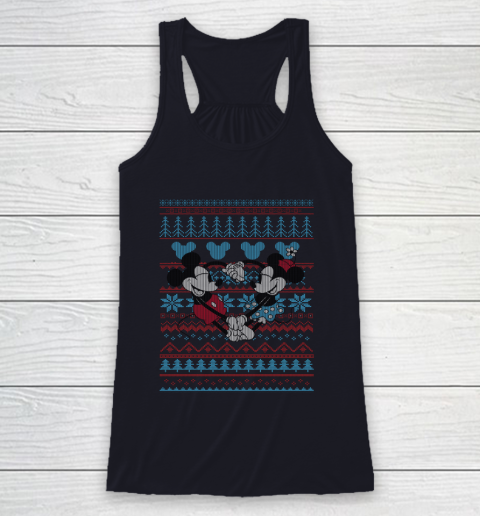 Disney Mickey And Minnie Mouse Christmas Ugly Sweater Style Racerback Tank 7