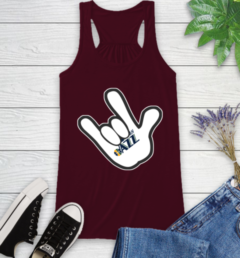 Utah Jazz NBA Basketball Mickey Rock Hand Disney Racerback Tank 3