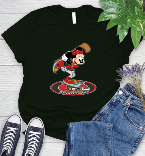 NHL Hockey Ottawa Senator Cheerful Mickey Disney Shirt Women's T-Shirt 6