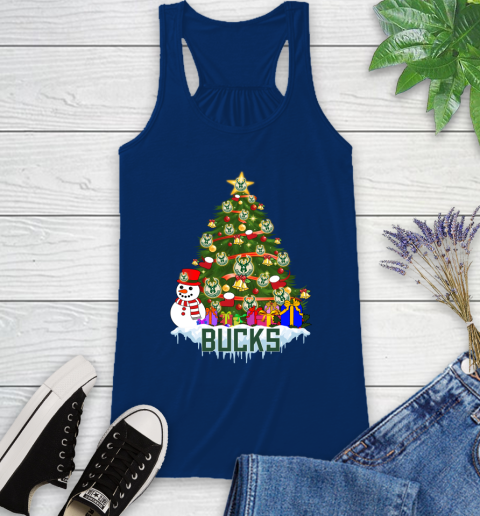 Milwaukee Bucks Merry Christmas NBA Basketball Sports Racerback Tank 9