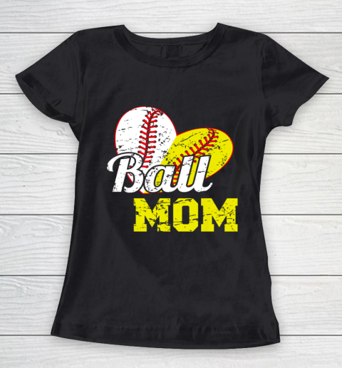 Funny Ball Mom Softball Baseball Outfit For Women Mother Day Women's T-Shirt