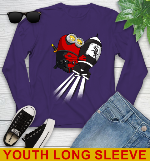 MLB Baseball Chicago White Sox Deadpool Minion Marvel Shirt Youth Long Sleeve 4