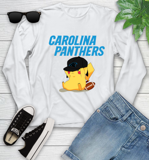 NFL Pikachu Football Sports Carolina Panthers Youth Long Sleeve