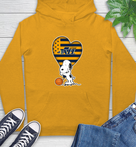 Utah Jazz NBA Basketball The Peanuts Movie Adorable Snoopy Hoodie 3