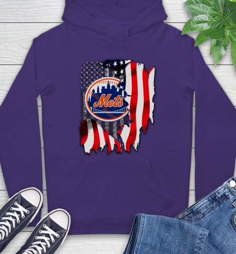 New York Mets MLB Baseball American Flag Hoodie 5