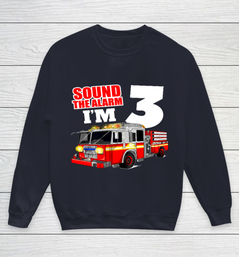 Kids Fire Truck 3rd Birthday T Shirt Boy Firefighter 3 Years Old Youth Sweatshirt 2