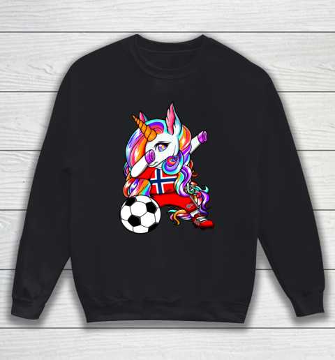 Dabbing Unicorn Norway Soccer Fans Jersey Norwegian Football Sweatshirt