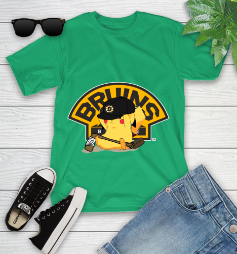 NHL Pikachu Hockey Sports Boston Bruins Youth T-Shirt 6