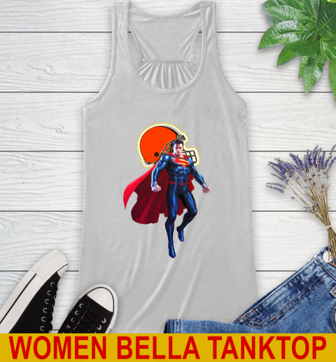 NFL Superman DC Sports Football Cleveland Browns Racerback Tank