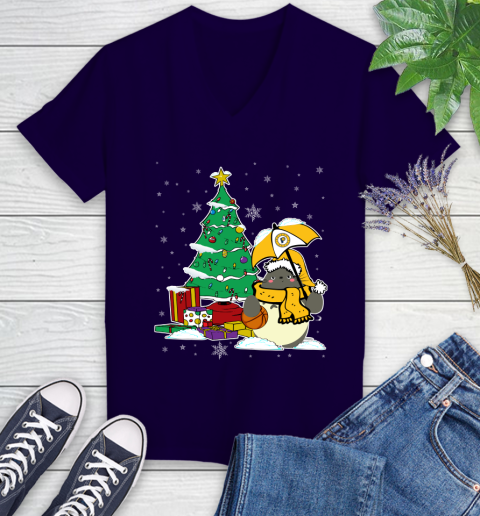 Indiana Pacers NBA Basketball Cute Tonari No Totoro Christmas Sports Women's V-Neck T-Shirt 3