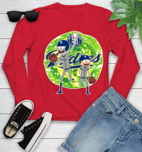 MLB San Diego Padres Rick And Morty Baseball Sports Youth Long Sleeve 11
