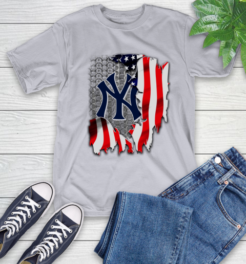 New York Yankees MLB Baseball American Flag T-Shirt 6