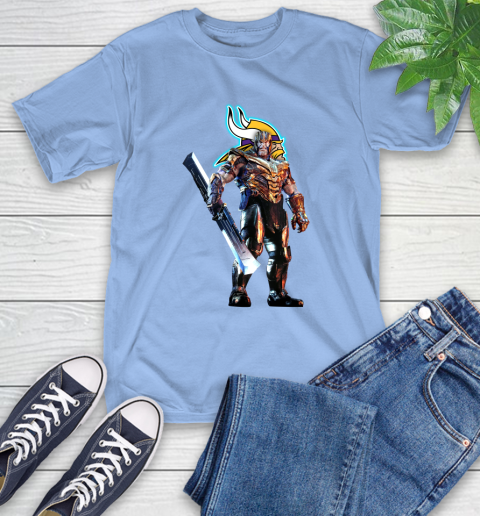 NFL Thanos Gauntlet Avengers Endgame Football Minnesota Vikings T-Shirt 11