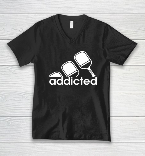 Addicted Pickleball Player V-Neck T-Shirt