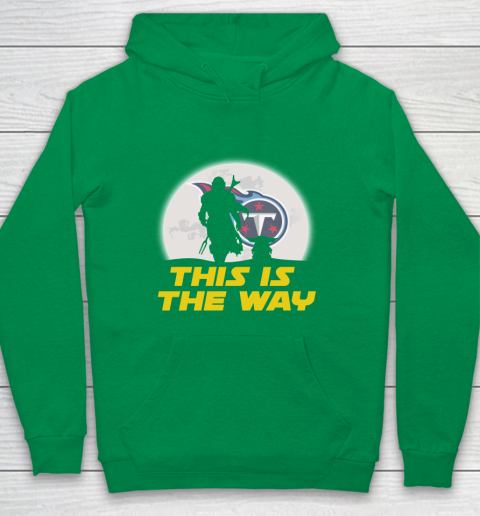 Tennessee Titans NFL Football Star Wars Yoda And Mandalorian This Is The Way Youth Hoodie 4