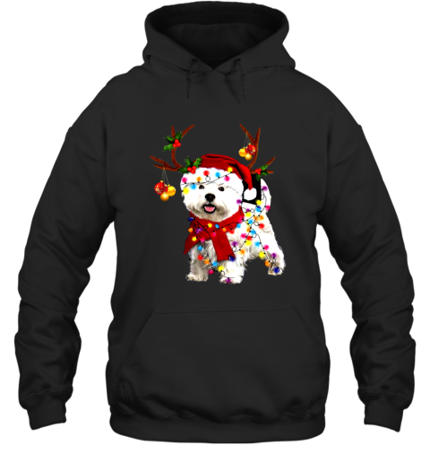 Westie gorgeous reindeer light christmas Shirt Hooded