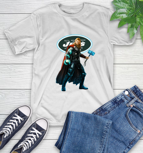 NFL Thor Avengers Endgame Football New York Jets T-Shirt
