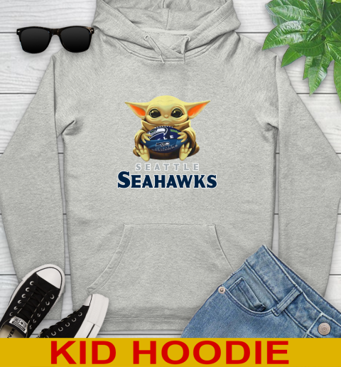 NFL Football Seattle Seahawks Baby Yoda Star Wars Shirt Youth Hoodie