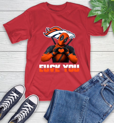 NHL Denver Broncos Deadpool Love You Fuck You Football Sports T-Shirt 11