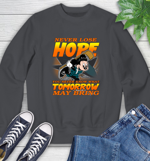 San Jose Sharks NHL Hockey ootball Mickey Disney Never Lose Hope Sweatshirt 6