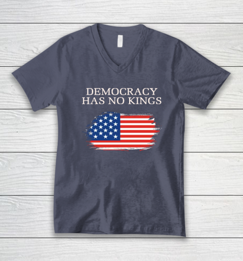 Democracy Has No Kings Anti Trump V-Neck T-Shirt 6